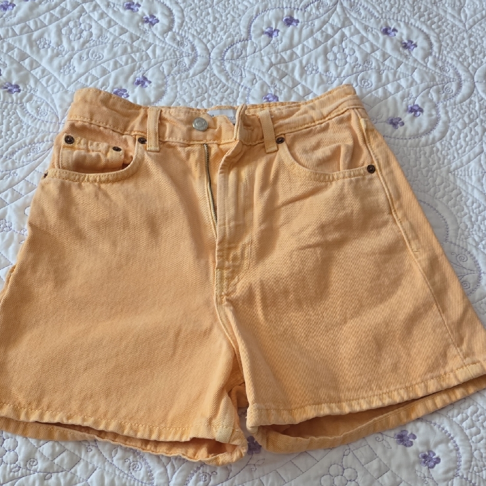 Zara Light Orange Jean Shorts